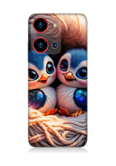 Reeder S19 Max Pro S Zoom Uyumlu Yuvalarında Sevimli Penguenler Desenli Silikon Kılıf Çok Renkli