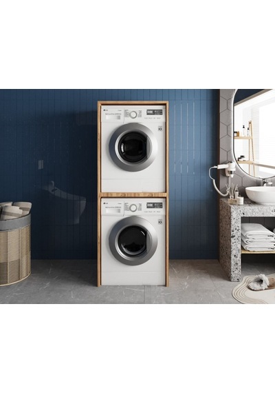 Bohem Çamaşır Ve Kurutma Makinesi Dolabı Banyo Dolabı Çam Çam
