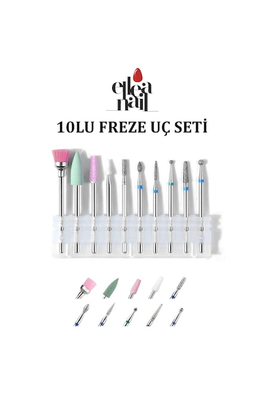 Freze Ucu Seti, Manikür Pedikür Freze Ucu 10'lu Kutulu Set