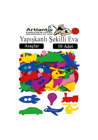 Şekilli Eva Yapışkanlı 50 Li 1 Paket Kendinden Yapışkanlı Eva Sticker Okul Öncesi Kreş Ana Sınıfı Etkinlik Proje Kırmızı