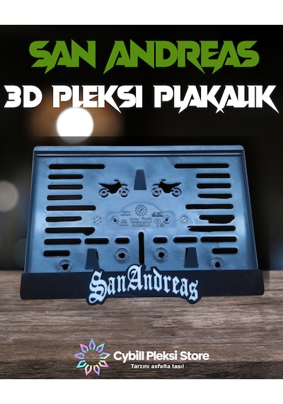 San Andreas 3d Motosiklet Pleksi Plaka Altı Dayanıklı Sportif Modifiye Plaka Çerçevesi Cybill Store