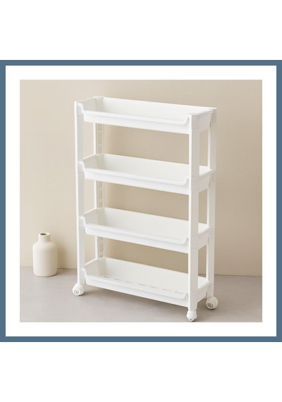Buradabulabilirsin 4 Katlı Tekerlekli Sepet Organizer Raf 465x145x670mm Bbz Çok Renkli