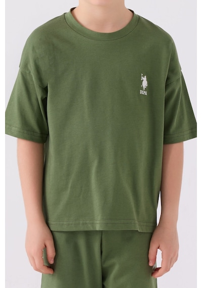 U.S. Polo Assn. Erkek Çocuk Avcı Yeşili Bermuda Takımı 5274-43663 Haki