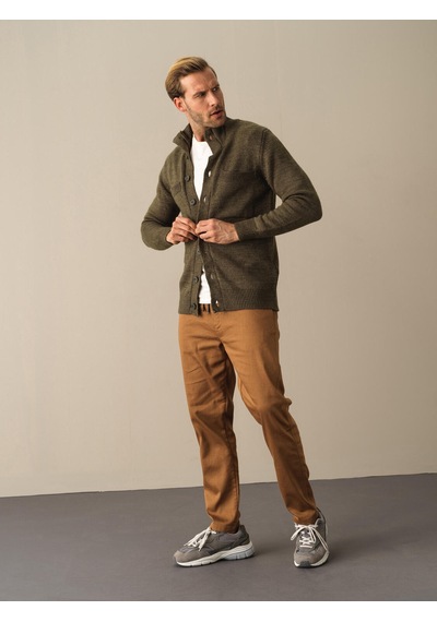 Xint Haki Regular Fit Dik Yaka Yünlü Hırka 801653