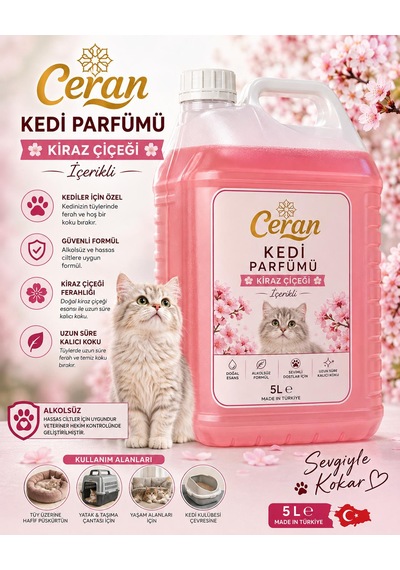 Kedi Parfümü 5 Litre Kiraz Çiçeği İçerikli
