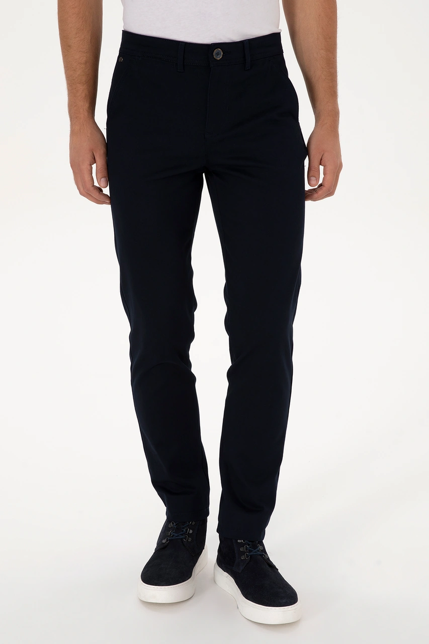 U.S. Polo Assn. Erkek Lacivert Slim Fit Kanvas / Chino Pantolon 50308762-VR033