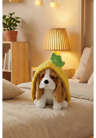 Yumuşacık Sevimli Fermuarlı Ananas Köpek Peluş Oyuncak 27 Cm Çok Renkli