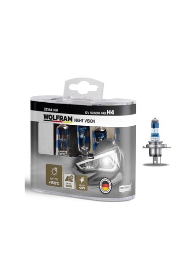 Ampül Beyaz Işık 12v H4 150 Güçlü 20 Beyaz Işık Takımı - Wolfram 22144 Nv