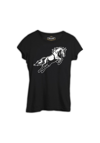 Hayvan - At Nal Siyah Kadın Tshirt 001