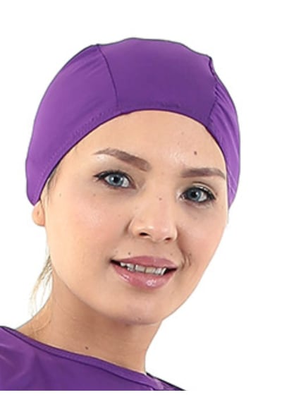 Likralı Kumaş Yüzücü Bone Deniz Ve Havuza Uygun Mor