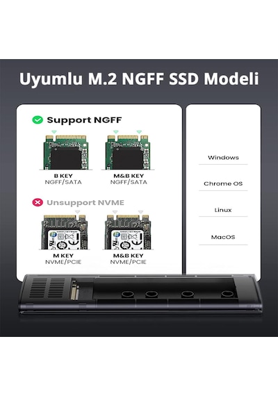 Ugreen M.2 Sata Ngff Ssd Usb 3.1 5Gbps Type-C Gen1 B-Key M+B Key
