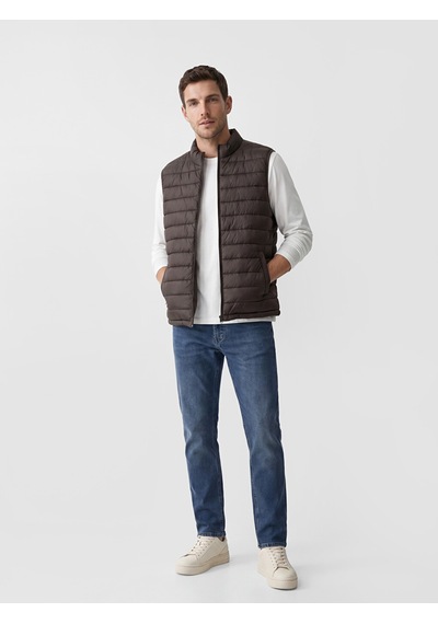Lcwaıkıkı Classic Kahverengi Regular Fit Dik Yaka Erkek Şişme Yelek