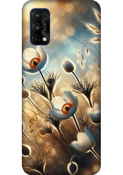 Realme 7 Pro Uyumlu Pamuk Dalları Bahar Ruhu Desenli Silikon Kılıf Çok Renkli