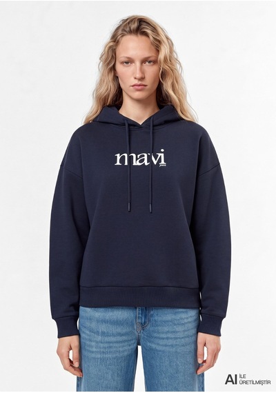 Mavi Logo Sweatshırt Navy Blazer Lacivert Kadın Sweatshirt M1s20139-82318