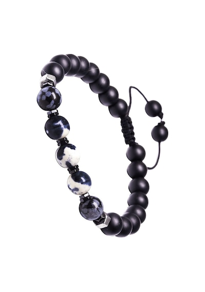Oniks Taşı Zebra Jasper Ve Obsidyen Bileklik Çok Renkli