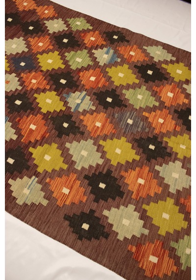 El Dokuma Afgan Kilim 100% Yün Kök Boya Elsanat Eserı Çok Renkli