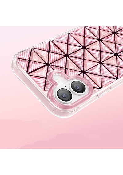 İphone 17 Uyumlu Kılıf 3d Buz Blok Desenli Zore Paris Kairo Tpu Kapak Pembe