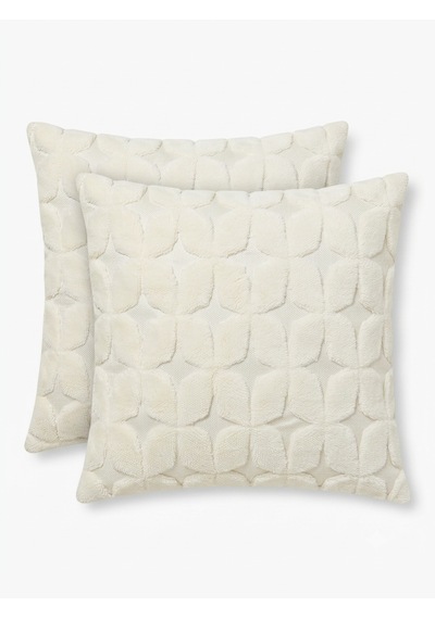 Fugo 2'li Welsoft Kırlent Kılıfı 45x45 Cm Dekoratif Fermuarlı Yumuşak Peluş Kırlent Kılıfı Koltuk Ve Kanepe İçin Bej