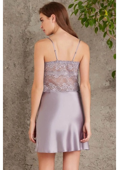 Pierre Cardin 7015 Kadın Dantelli Saten 4'lü Set-royal