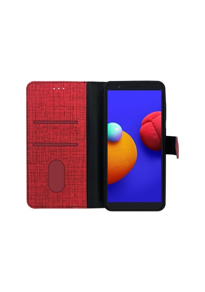 Samsung Galaxy Uyumlu A6 (A600) Kilif Fitcase Fabric Kapakli Cüzdanli 359200657