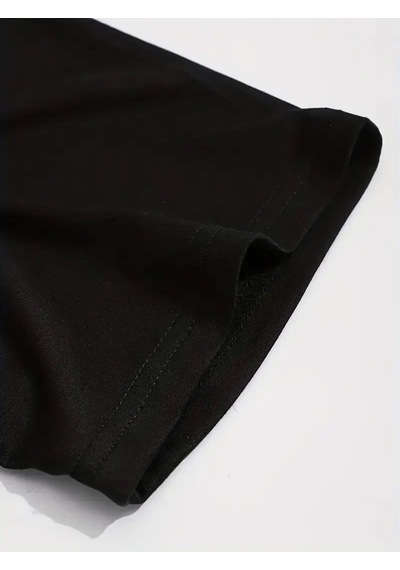Sporda Günlük Hayata Giyilebilir Gym Baskılı Oversize Bisiklet Yaka Erkek T-shirt - Siyah