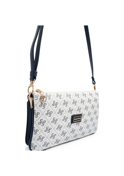 Silver & Polo Silver Polo Beyaz - Lacivert Monogram Kadın Çapraz Çanta Sp1291