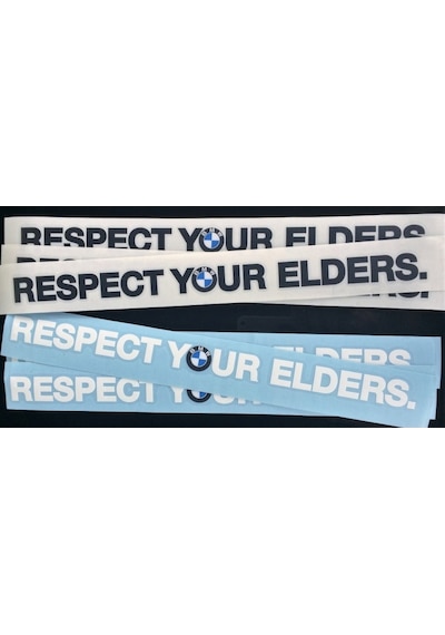 Oto Sticker Bmw Respect Your Elders Sticker Etiket 2 Adet