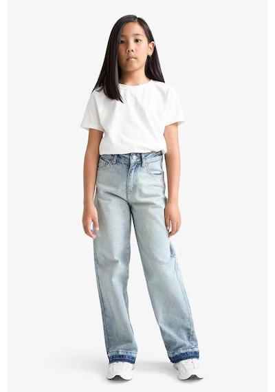 Defacto Kız Çocuk 90s Wide Leg Geniş Paça Jean Pantolon F7540a825aunm39 Mavi