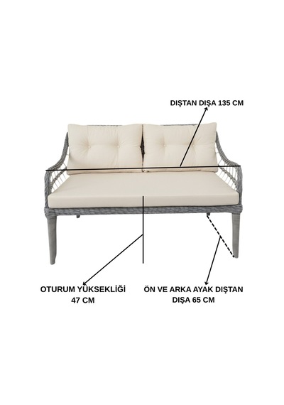 Kaş Alüminyum 2+1+1+sehpa Bahçe Balkon Mobilyası,gri Rattan/grikumaş Kaş Alüminyum 2+1+1+sehpa Bahçe Balkon Mobilyası,gri Rattan/grikumaş