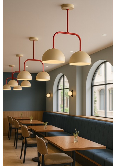 Dualdome Metro Kreatif Sarkıt Lamba-avize - Modern Endüstriyel Mufak Hol Cafe Salon Avize Krem