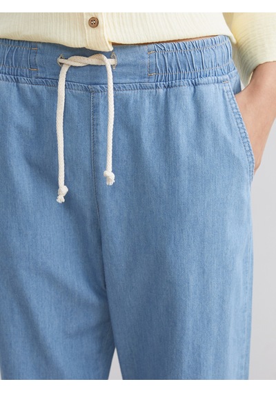 Lcw Jeans İndigo Beli Lastikli Paperbag Kadın Jean Pantolon