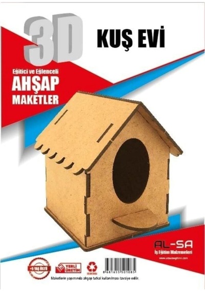Alsa İş Teknik 3d Ahşap Kuş Evi, 123578