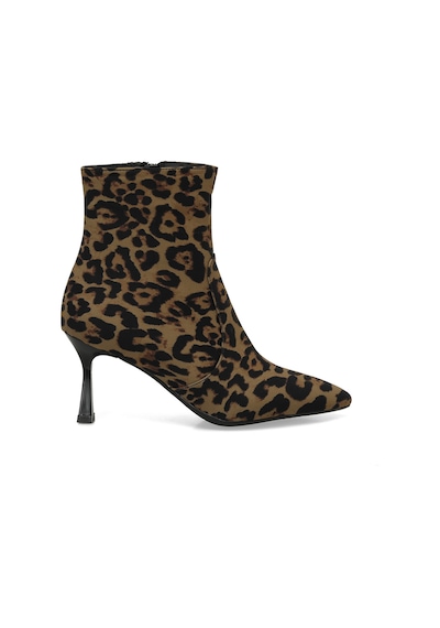 Butigo 24k-526 4pr Leopar Kadın Topuklu Bot 000000000102025499 Kahverengi
