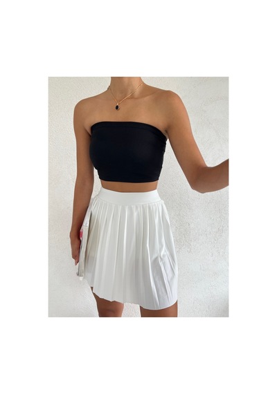 Winmoda34 Kadın Tenis Eteği Içten Taytlı Sporcu Etek BEYAZ