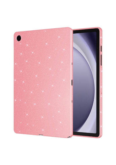 Samsung Galaxy Tab S10 Lite / S10 Fe / S9 Fe 10.9 Uyumlu Simli Parlak Koton Tablet Kılıf Standlı Koruyucu Kapak Açık Pembe