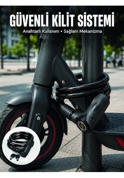 Kalın Pvc Kaplamalı Dayanıklı Motosiklet Ve Bisiklet Güvenlik Kilidi Diğer