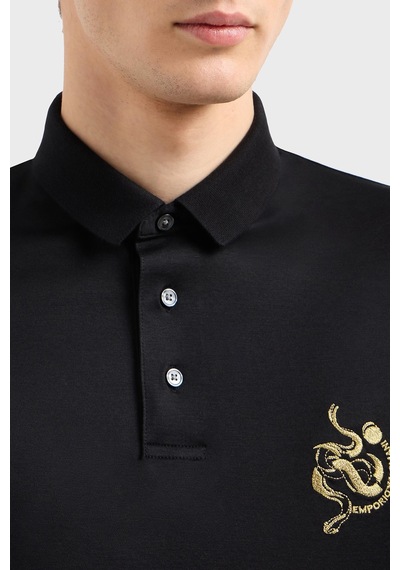 Emporio Armani Erkek Polo Yaka T Shirt Em001704 Af10017 Mc183 Siyah Siyah