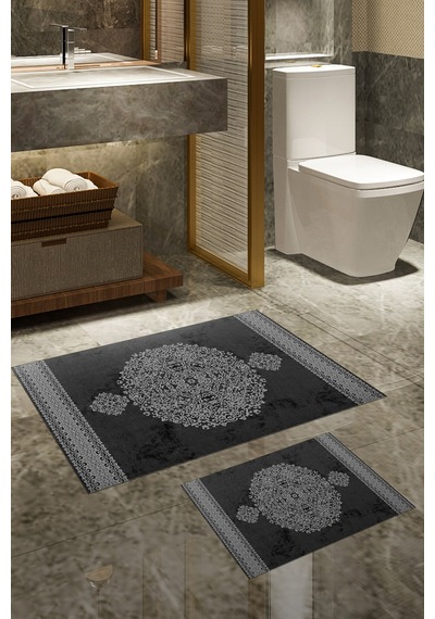 Alanur Trend Kaymaz Taban Dijital Banyo Takımı Siyah