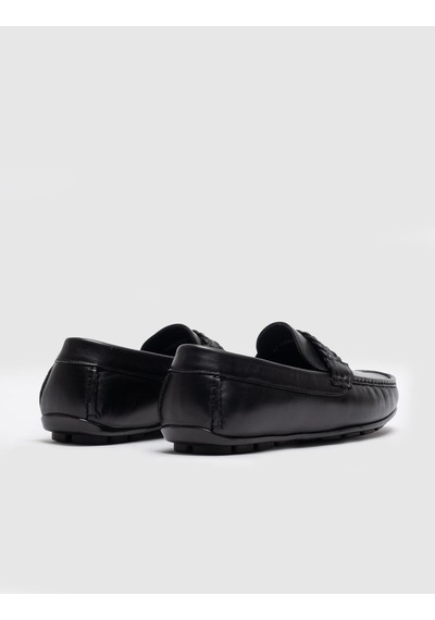 Cabani Hakiki Deri Siyah Tokalı Erkek Loafer - 42