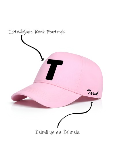 Ogc T Harfi Unisex Şapka Pembe