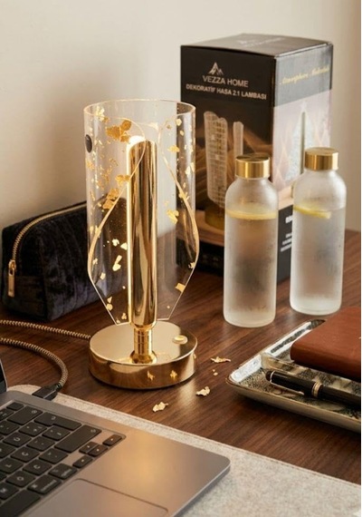 3 Modlu Dekoratif Usb Şarjlı Şık Görünümlü Masa Lambası 22cm Modern Abajur Çok Renkli