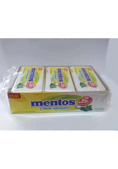 Mentos Clean Breath 2 Saat Limon Ferahlığı Melisa Özlü Tablet Şeker 12 x 21 G
