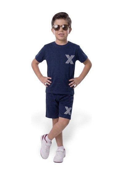 Minik Motion 2'li Set Kısa Kollu Tshirt Ve Şortlu Çocuk Minikmotion Alt Üst Takım Lacivert - Siyah Minik Motion 2'li Set Kısa Kollu Tshirt Ve Şortlu Çocuk Minikmotion Alt Üst Takım Lacivert - Siyah