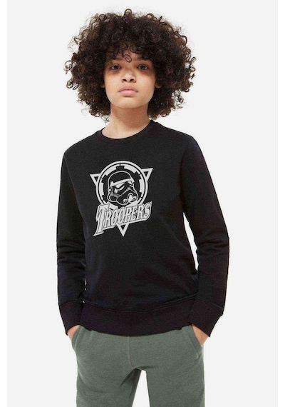 Tshirthane Troopers Baskılı Unisex Çocuk Siyah Sweatshirt Siyah