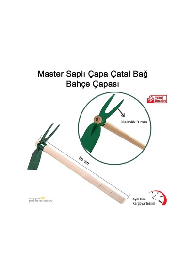 Master Saplı Çapa Çatal Bağ Bahçe Çapası N11.106