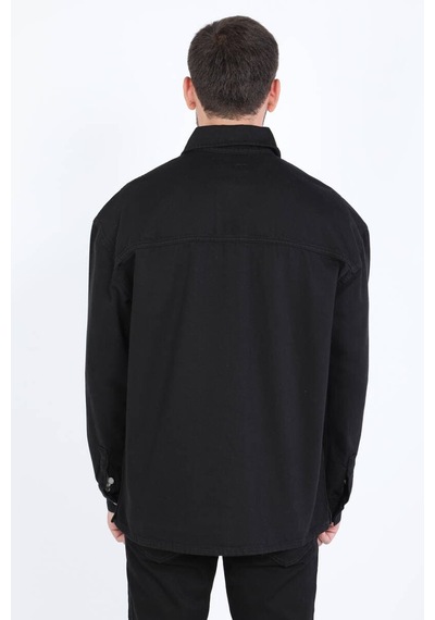 Erkek Oversize Jean Gömlek Siyah 001