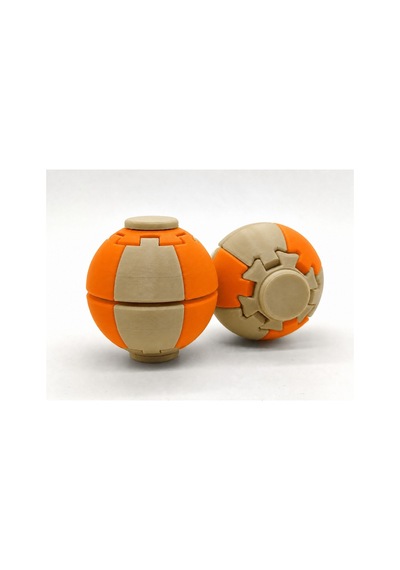 Alvera Press Küresi 3d Baskı Dönüşen Mekanik Fidget Stres Oyuncağı-bej-turuncu 82608414
