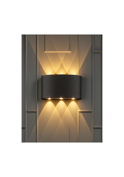 Bs Light Schuar 8011 Haiti Aplik 3+3 Dekoratif Çift Yönlü Aplik 10w 3200k Sarı Elektrikli Pil İle Çalışmaz Siyah