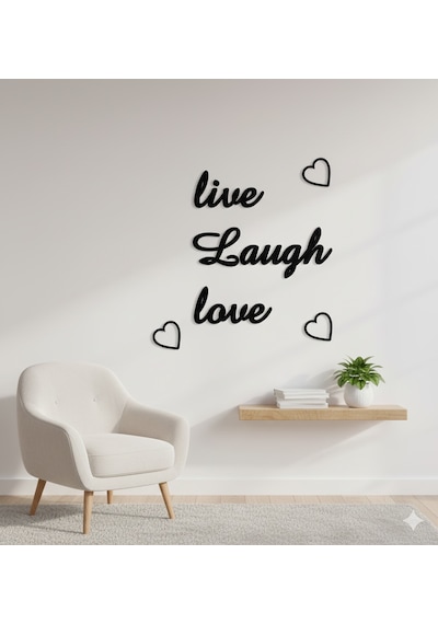 Live Laugh Love Duvar Yazısı Karışık Renkli