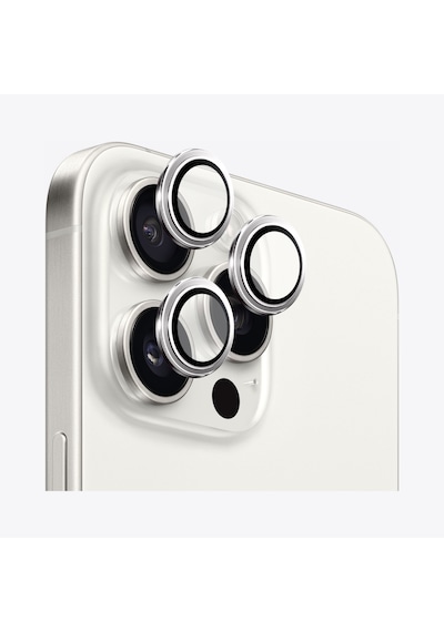 Safeus Safir Temperli Kamera Lens Koruyucu Apple Uyumlu iPhone 15 Pro Max Ve İle Beyaz